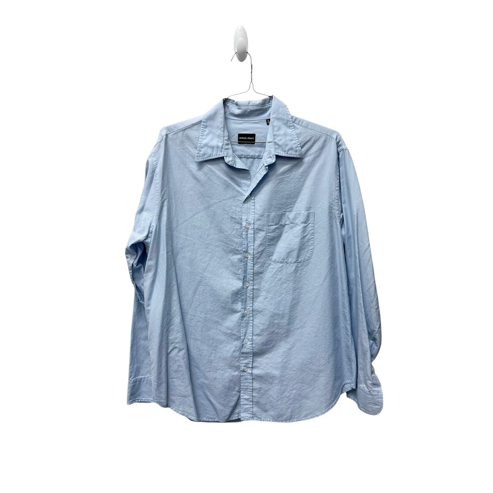 Giorgio Armani Vintage Mens Button Down Shirt Bundle 4 Pack Blue Grey Italy XL - Picture 16 of 16